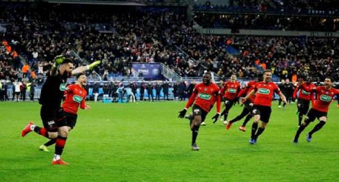 رين يضرب باريس سان جيرمان بركلات الترجيح.. ويتوج بكأس فرنسا